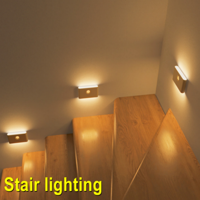 HZZKZZ 6 Pcs high-quality LED Induction Night Light Human Body Infrared Closet Lights Type-C Charging Magnetic Suction Wall Lamp