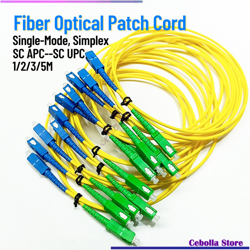 Singlemoto光ケーブル、sc、UPC-SC、apc、パッチコード、sm、simpex、ファイバー、フィート、3.0mm、10個セット