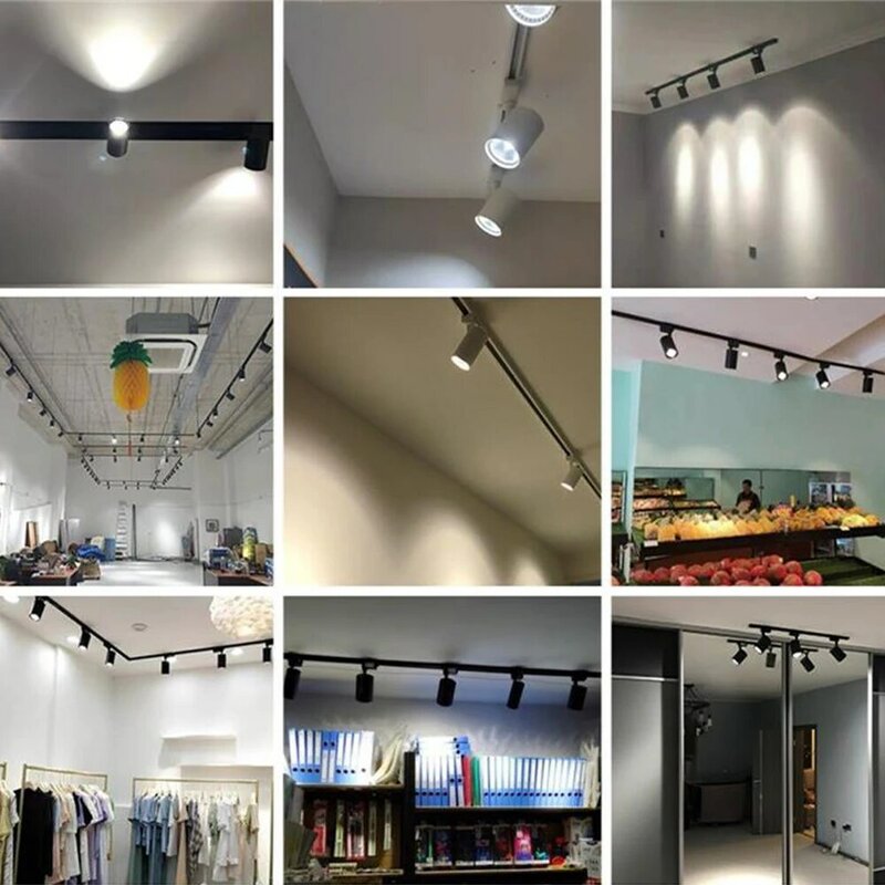 COB LED Track Lighting Set, Track Light Fixture, Wall Lamp Rail, Spot Lights, Rail Spotlight, Loja de roupas, Casa, 220V