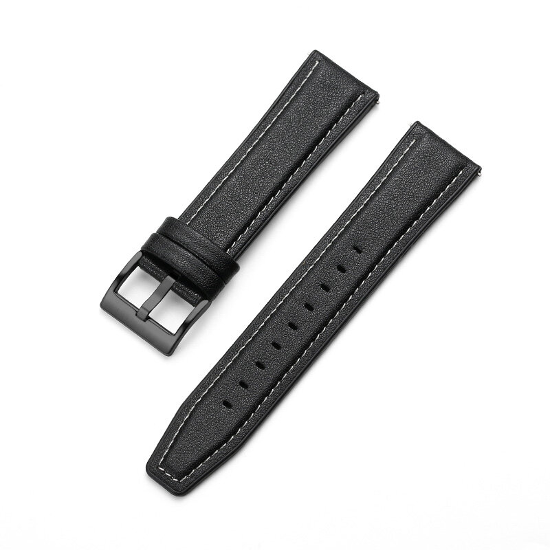 Correia híbrida de couro e silicone para Samsung Galaxy Watch 4, pulseira clássica, 20mm, 22mm, 47mm, 46mm, 40mm, 44mm