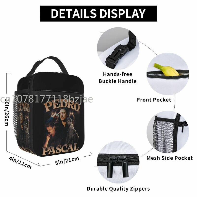 Изолированная сумка для ланча Педро Паскаль Папа из США, вместительный контейнер для ланча, сумка-холодильник, тоут, Ланч-бокс для работы, путешествий, для мужчин и женщин