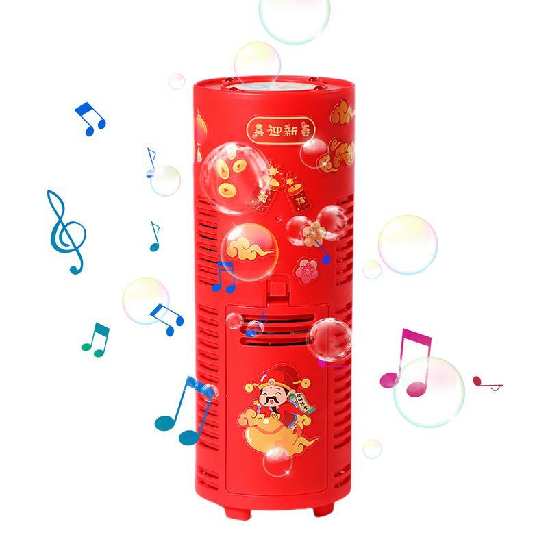 Chinês iluminado Bubble Maker, Firework Bubble Machine, Red Bubble Blower, Festival elétrico, atmosfera romântica