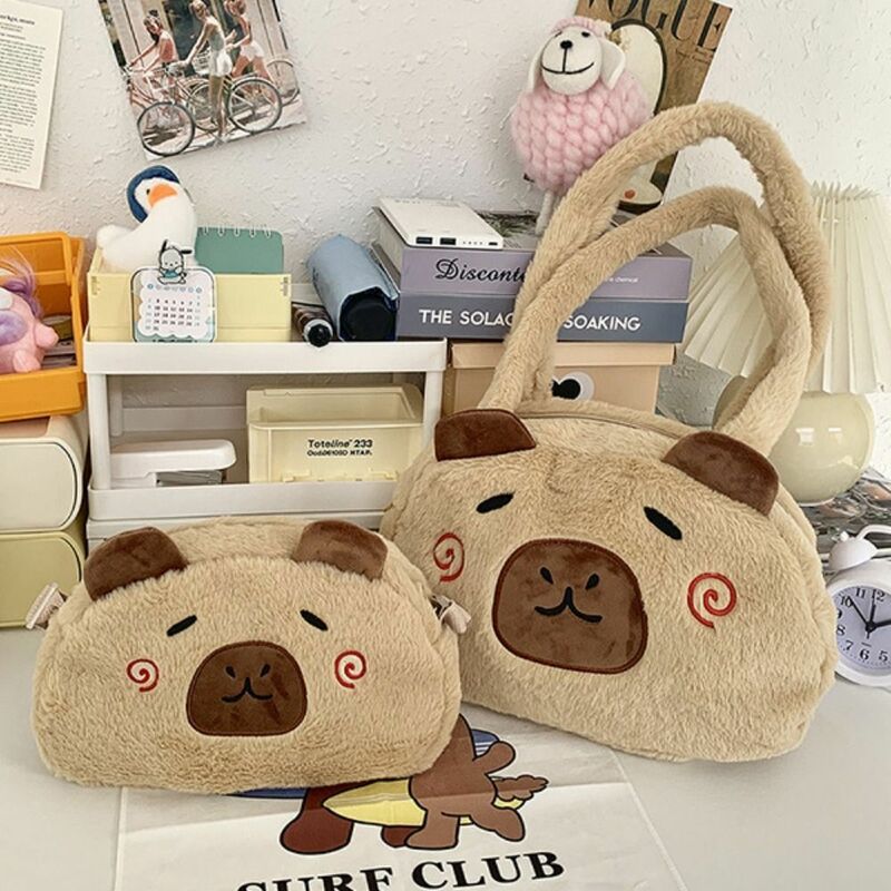 Tas tangan mewah Kabi Bala Capybara, tas sekolah anak perempuan, tas selempang kartun hewan, tas Makeup, tas boneka halus