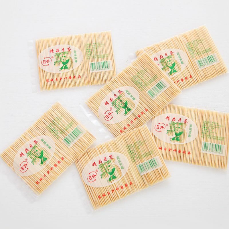 100 Buah Tusuk Gigi Kayu Bambu Sekali Pakai Gigi Dua Sisi Restoran Rumah