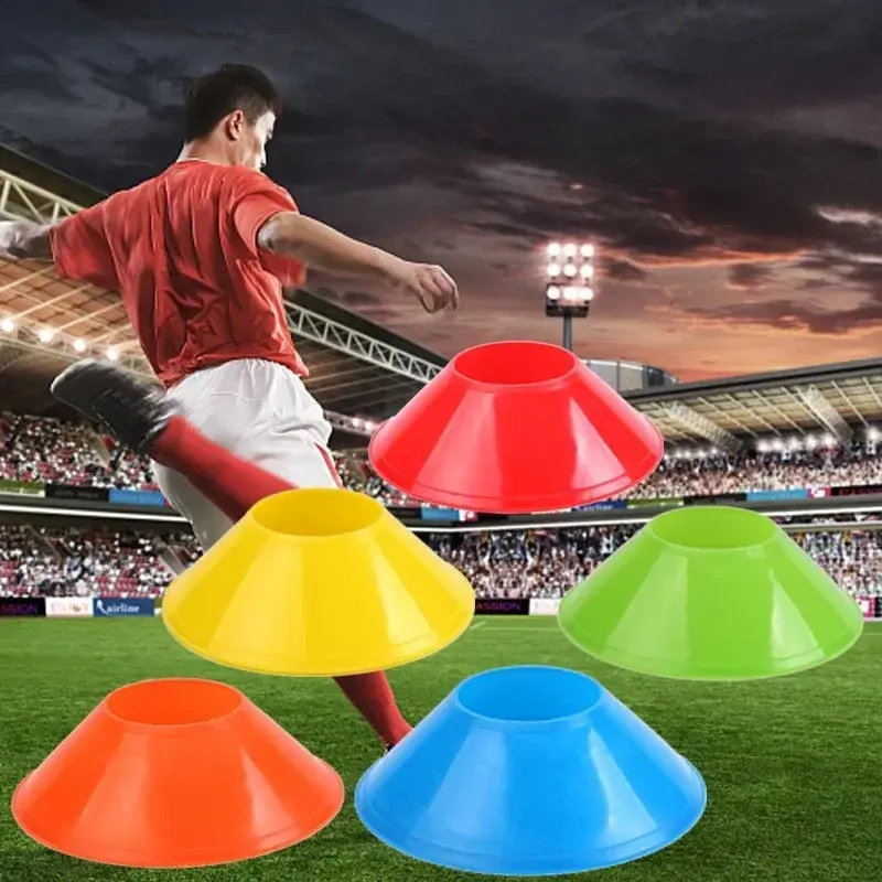 10Pcs Soccer Cones Disc dischi da allenamento per il calcio con supporto per borsa per il trasporto Agility Exercise Field Markers attrezzatura per l'allenamento sportivo