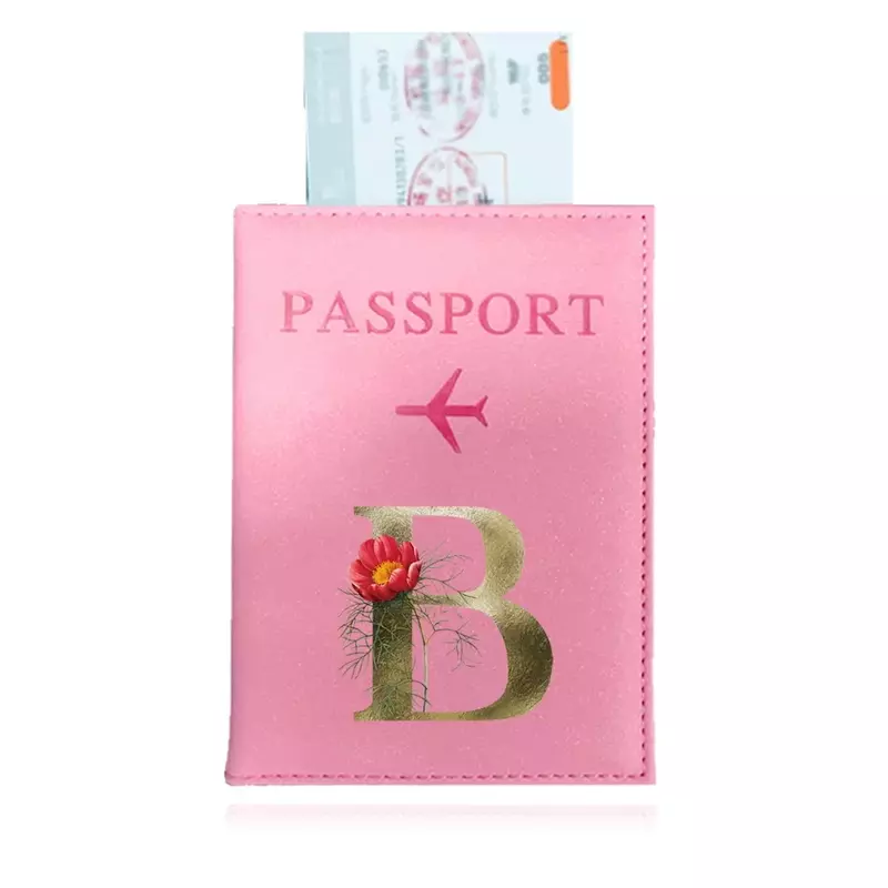 여권 커버 골든 플라워 레터 시리즈 방수 케이스, 여권 지갑 비즈니스 신용카드 홀더 보호 케이스, 1 개