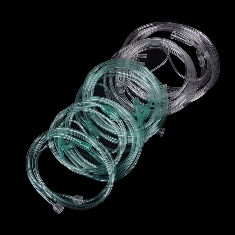 Tubo de oxigênio descartável nasal duplo, embalagem independente, máquina de cuidados médicos, cânula de respiração, 1,5 m, 2 m, 3m, 1 pc