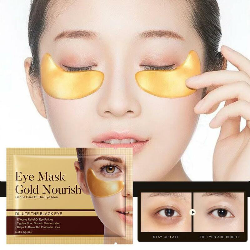 Masque pour les yeux doré, hydratant, élimine les cernes, autocollants, coussinets pour la peau, soin du sac, gel pour les yeux, anti-âge, X7V7