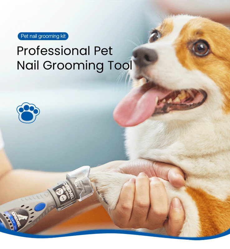 Dremel Pet Nail Grinder Cordless Dog Cat Paws Electric Grooming Trimmer 2 Speed 3 Gears Nail Clippers Trimmer Kit Pet Supplies