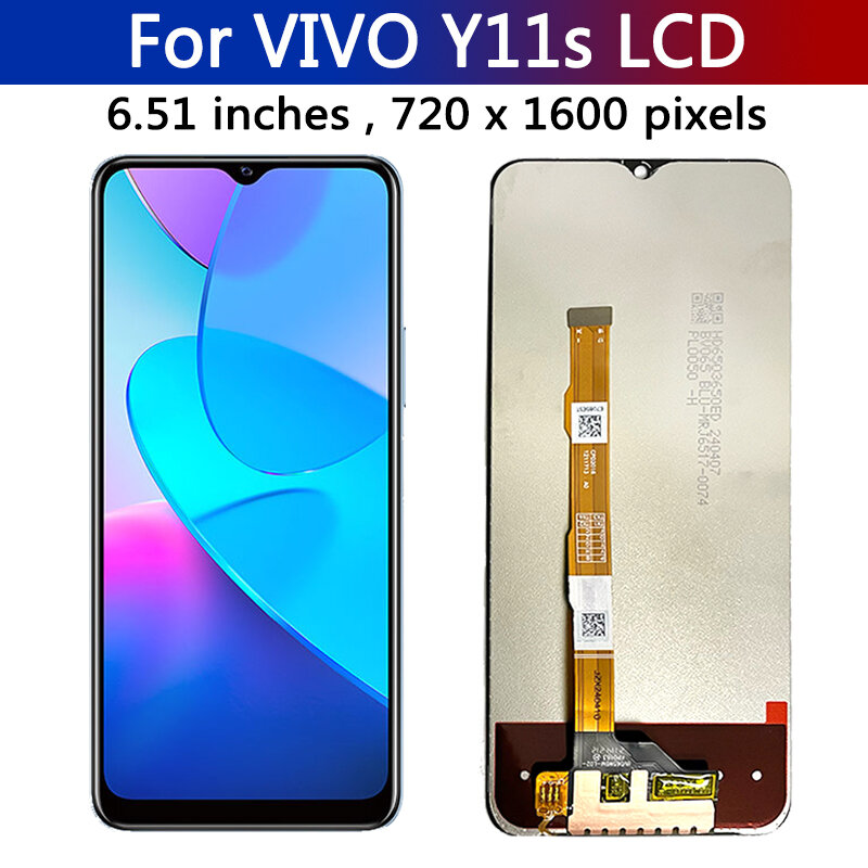 Vivo y11s y11 s v2028用LCDタッチスクリーン,6.51オリジナル
