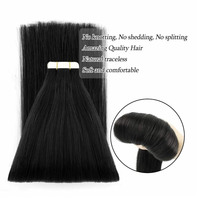 Tape In Hair Extensions Human Hair Straight Human Fusion Hair 2.5g/strand 20pcs/pack Natural Human Hair Extensions 613 For Woman