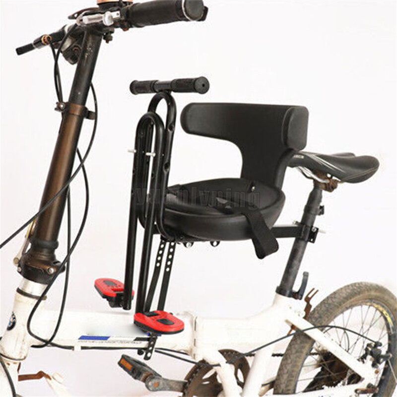 حاجز أمان قابل للتعديل لدراجة الطفل ، مقعد الطفل الأمامي ، سرج الأطفال ، دواسات القدم ، مسند الظهر للدراجة ، دراجة كهربائية