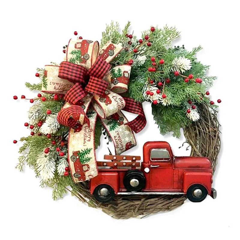 عيد الميلاد القوس سيارة صغيرة إكليل ، حديقة الباب ، وهمية زهرة الديكور ، مهرجان تويج بيري ، اكسسوارات الحفلات المنزلية ، 2024