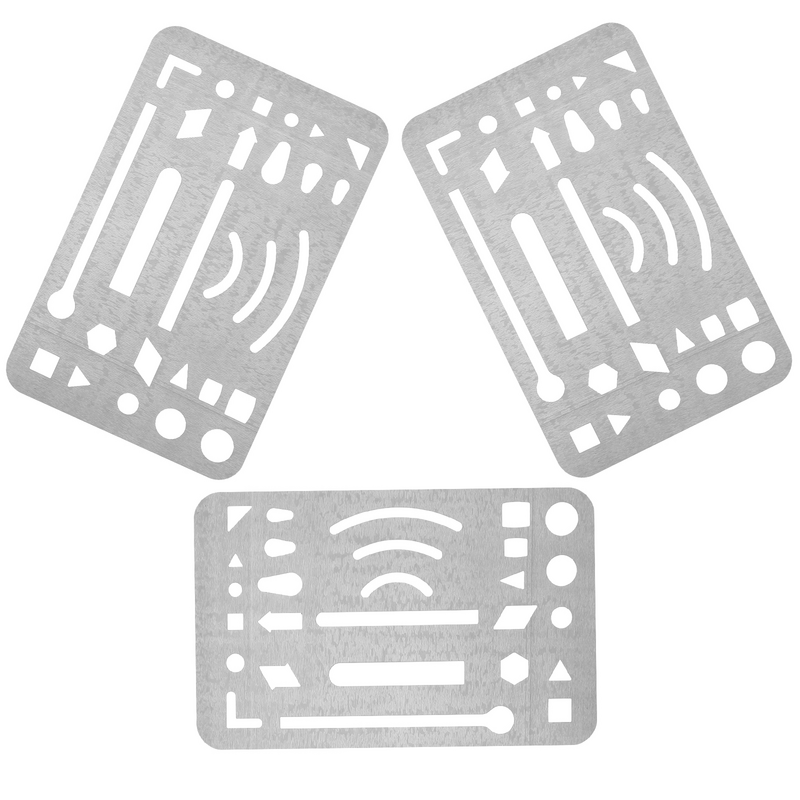 Plantilla de dibujo geométrico de acero, herramienta de borrado de bocetos, plantilla geométrica de Metal