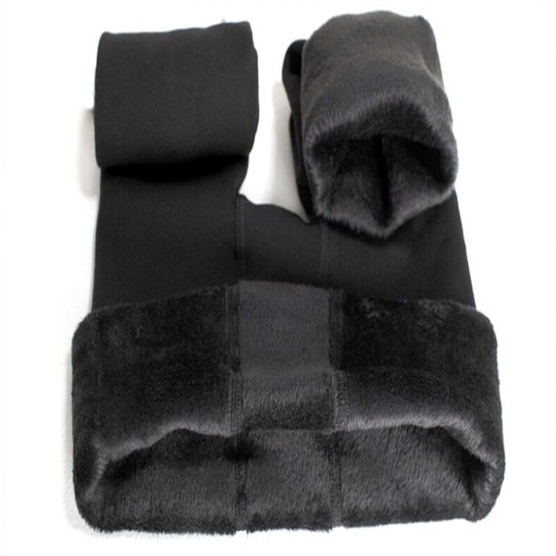 Однотонные зимние леггинсы, модные утепленные Бархатные леггинсы с высокой талией, черные эластичные теплые леггинсы для женщин