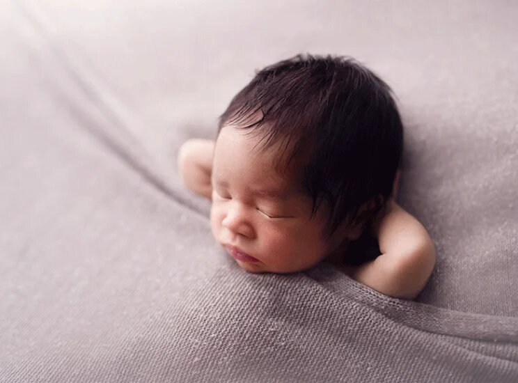 Coperta per fotografia neonato Set di oggetti di scena per servizio fotografico per bambini cornice per Studio sfondo bozzolo morbido per 0-3 mesi bambino
