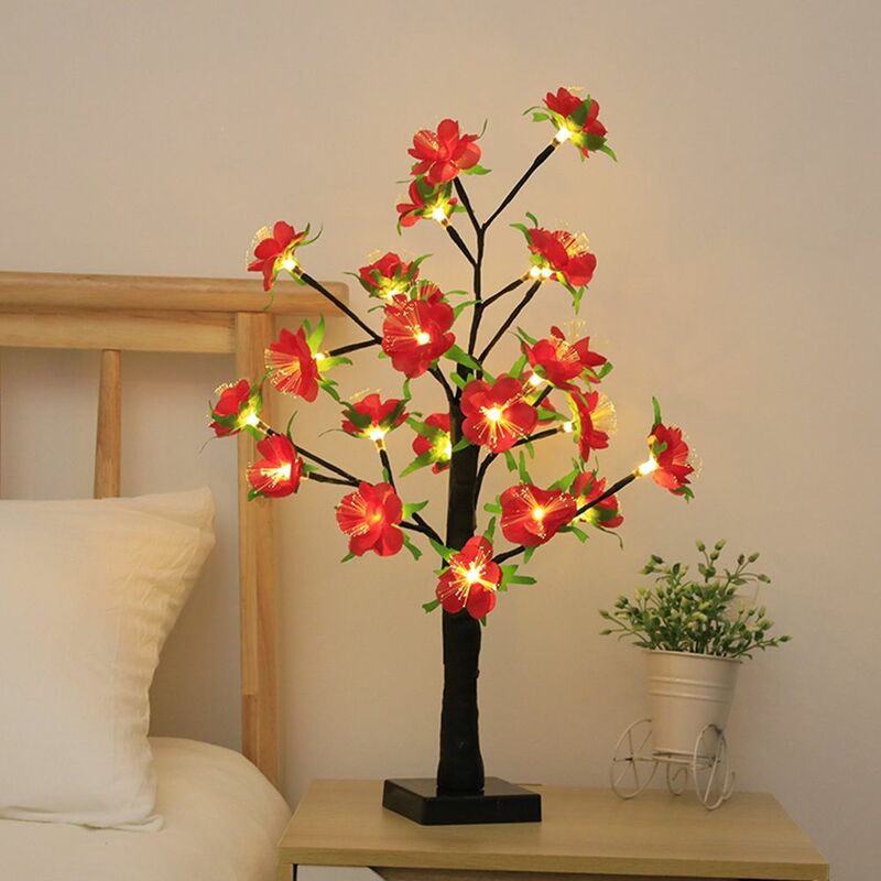 Magnolia Christmas Gift Bedside Lighting 24 LED Flowers Night Lamp Nightstand Decor Flower Tree Lights Atmosphere Lamp
