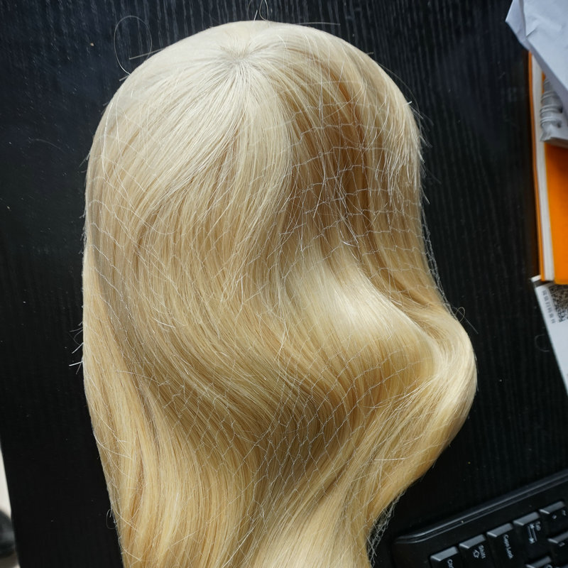 Парик Hstonir из человеческих волос с шелковым верхом, европейские волосы Remy, медицинский парик, европейские волосы, Платиновые светлые волосы, парик из натурального силикона G038