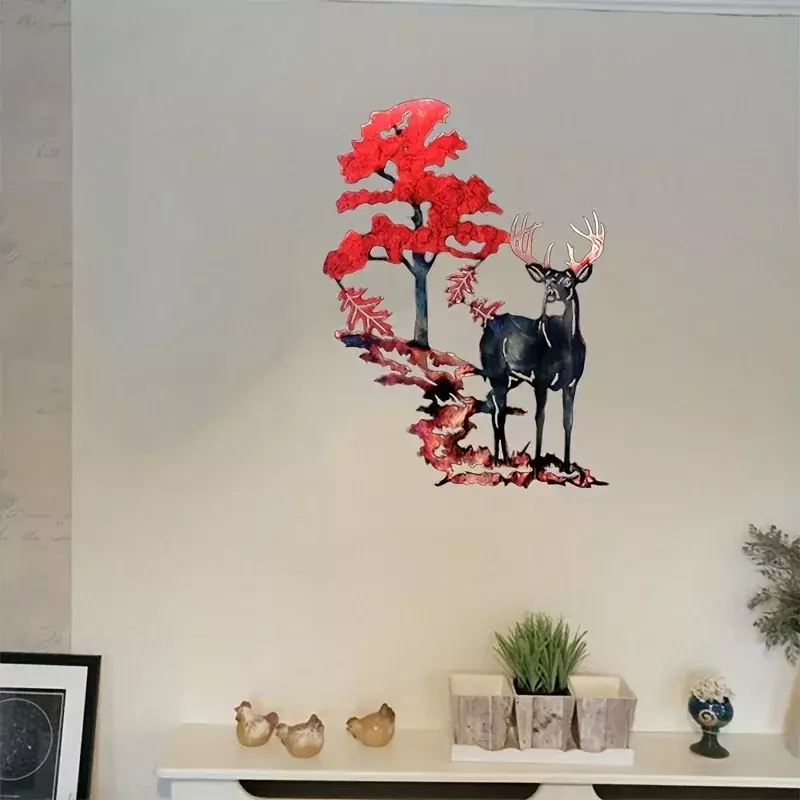 금속 다리미 아트 흰색 꼬리 사슴, 유럽 미국 실내 홈 장식, 예술 공예 장식, 금속 벽걸이 장식 벽