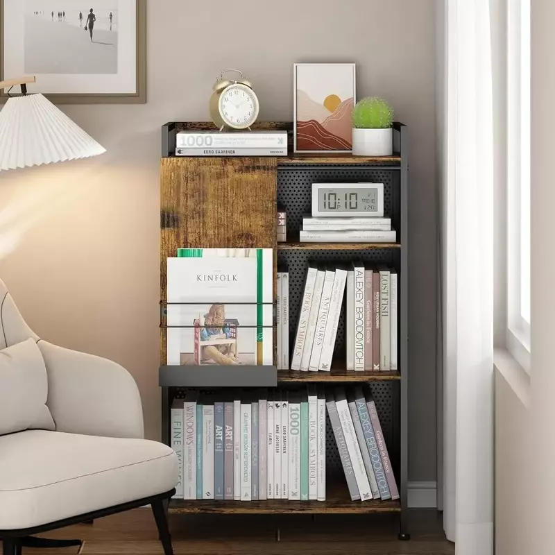 Ufficio a casa. Arredamento moderno mobili per soggiorno libreria in metallo organizzatore di stoccaggio con porta cassettiera armadio