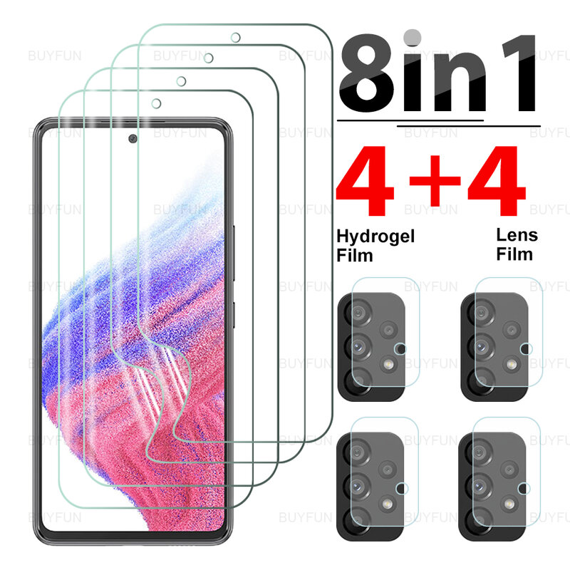 8IN1 Screen Protector Camera For Samsung Galaxy A53 A52 A52S A50 A50S A51 A70 A70S A71 A72 A73 5G Lens Protective Hydrogel Film