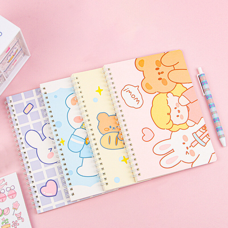 Cartoon Coil Book Cute Creative A5 Loose Leaf Notebook Stationery Wholesale High Appearance Level Students Line Diary Book