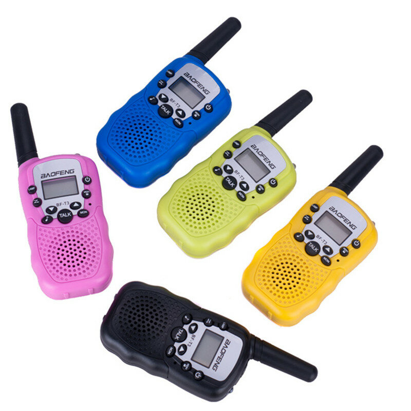 2 Pcs Baofeng T3 Walkie Talkie 3-10Km Pembicaraan Kisaran Interfon untuk Anak-anak Orang Dewasa Outdoor Petualangan Dual Band FM Transceiver Bf T3