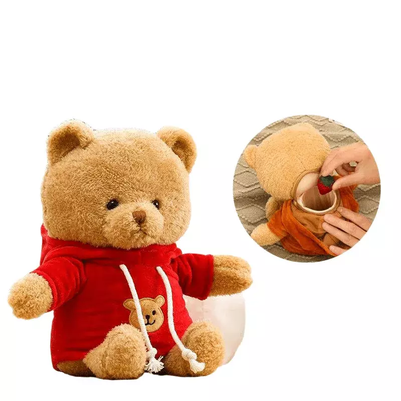 Nuovo 30cm peluche orso casseforti nascoste sacchetto di immagazzinaggio per soldi portagioie per bambini giocattoli per bambini regali creativi scatola segreta bambola orso