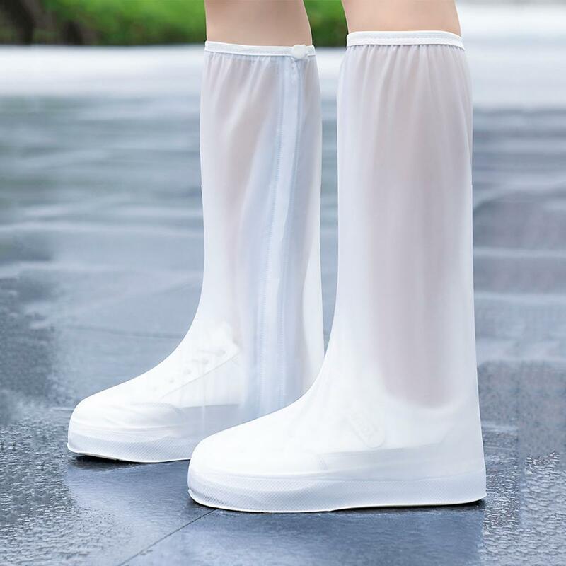 1 Pair Useful Shoe Covers  Unisex Solid Color Women Shoe Covers  Zipper Design Shoe Covers