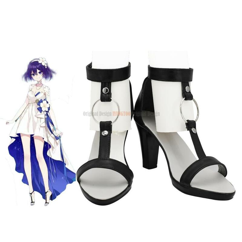 Туфли для косплея Honkai Impact 3 Seele Vollerei, черные сандалии на высоком каблуке, изготовленные на заказ