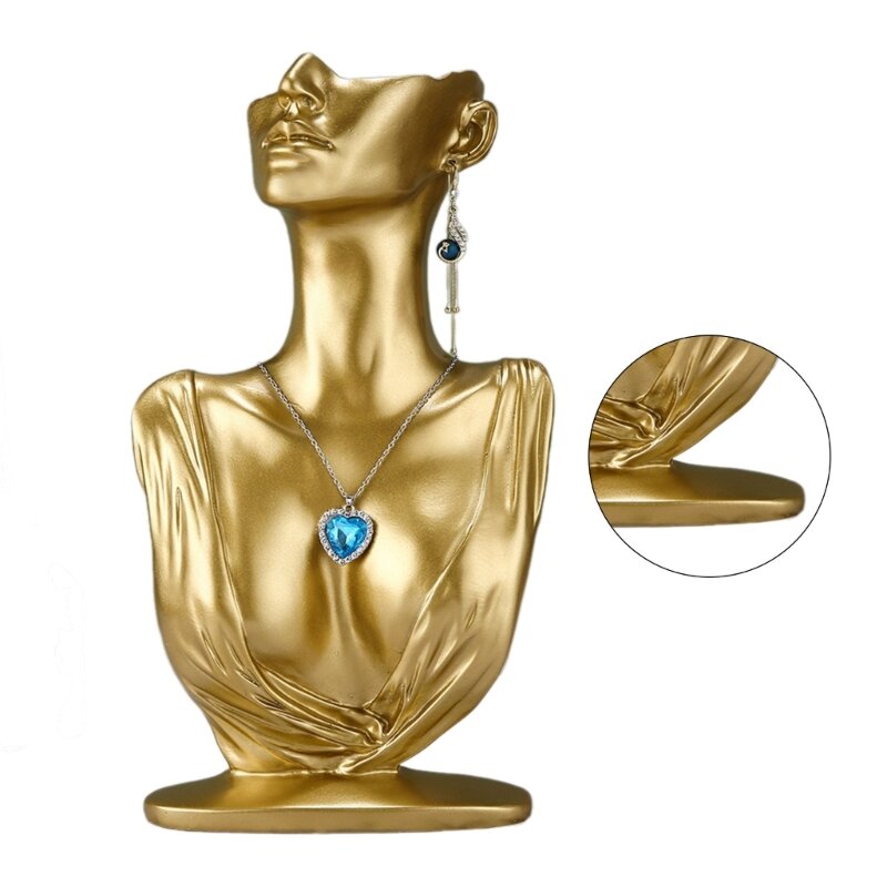 Convenient Necklace Rings Stand Mannequin Shaped Display Rack for Jewelry Lovers