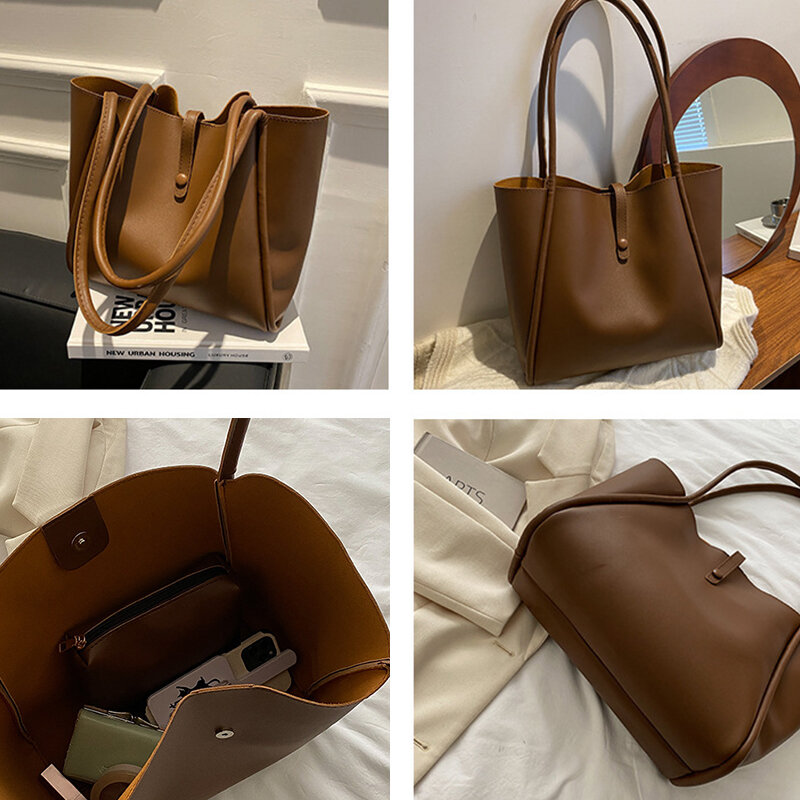 2 pz/set borsa da donna borsa borse Composite borse a tracolla in pelle PU per donna donna donna borse Tote di grande capacità sac bolsa