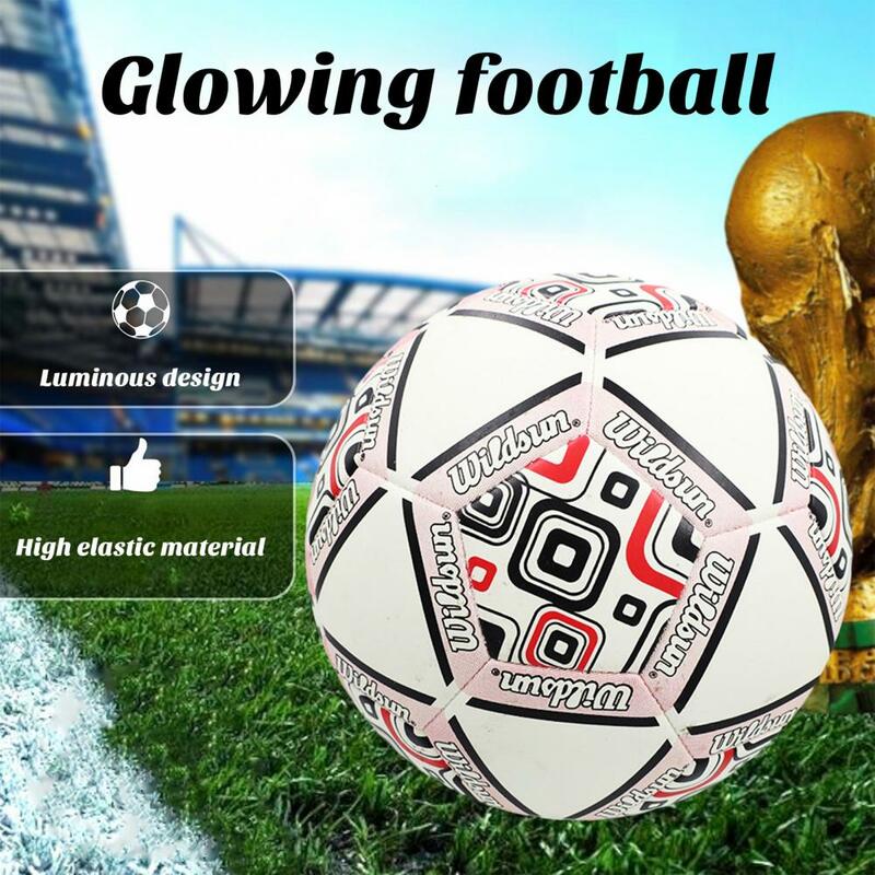 Flexible Soccer Ball Machine Stitched Pvc Glow Dark Soccer Ball for School Training Match Football Indoor Outdoor Elastic Glow