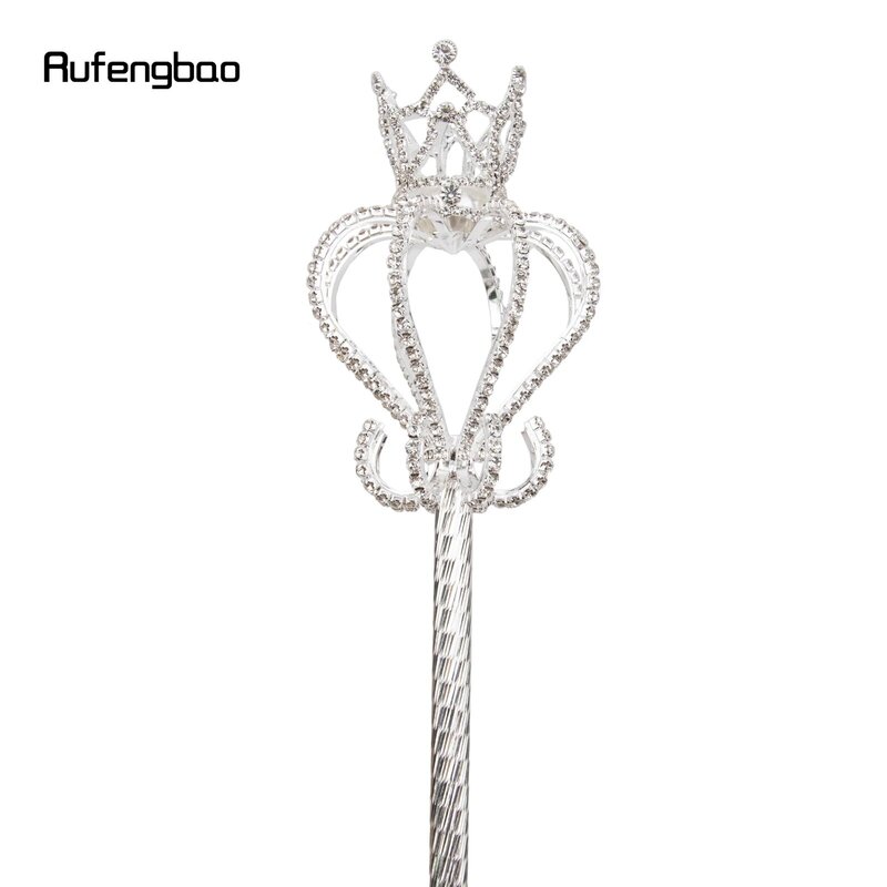 White Alloy Fairy Crown Wands for Girls Princess Wands for Kids Angel Wand for Party Cosplay Costume Wedding Birthday Party 91cm
