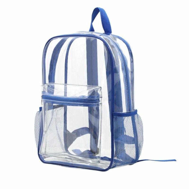Visible Backpack Fashion Transparent Waterproof Zipper School Bag High Capacity Soft Pvc Hand Bag Backpack Travel Makeup Bags