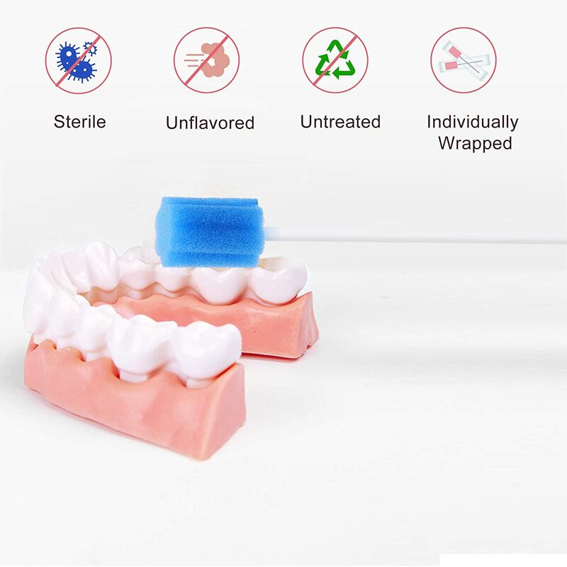 100 stuks wegwerpsponsen borstels voor speekselzorg tandheelkundige medische stok wattenstaafje orale reiniging schuimborstel bekerreiniger huidverzorgingsgereedschap