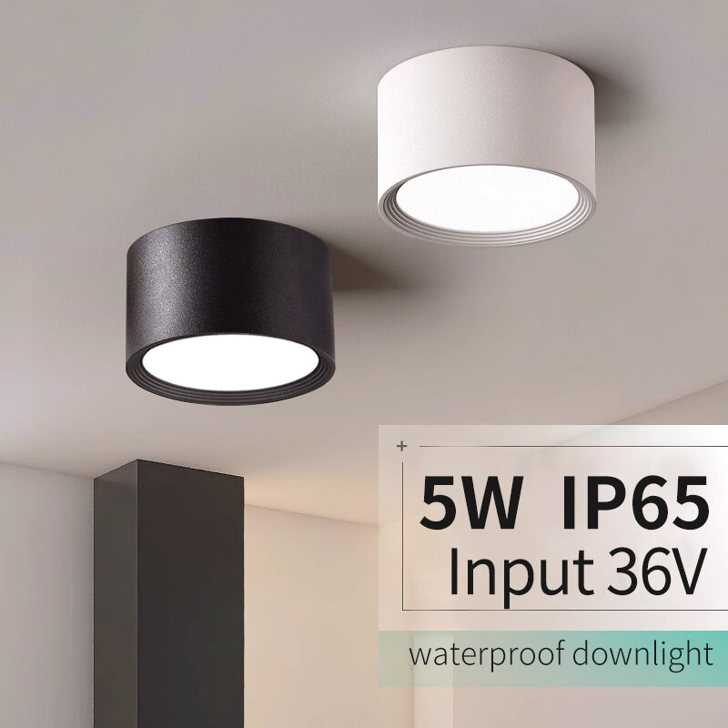 Luz descendente impermeable IP65 para exteriores, foco de 36V, a prueba de humedad, antiniebla, de 5 W, de alto brillo, para baño y cocina