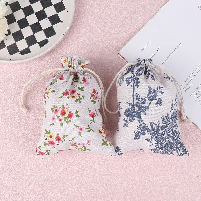 Cute Small Cloth Drawstring Gift Bag Woman Girl Purse Handbags Jewelry Lipstick Cosmetic Tote Rope Bags Storage Pouch String Bag