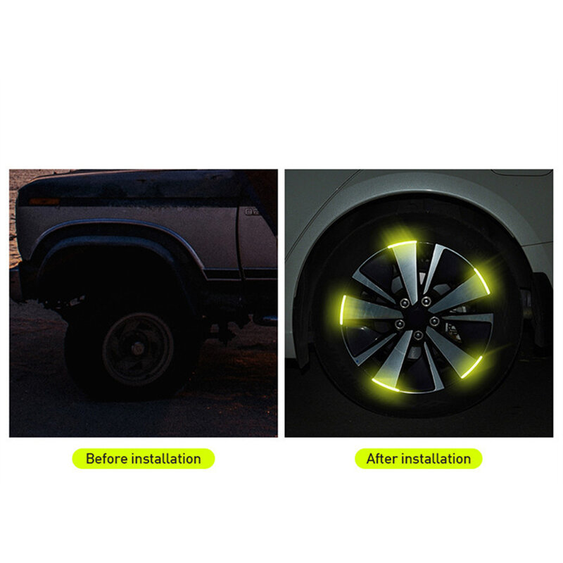 NEWCar Hub adesivo riflettente accessori per auto strisce Decorative generali per l'uso di pneumatici per auto e moto