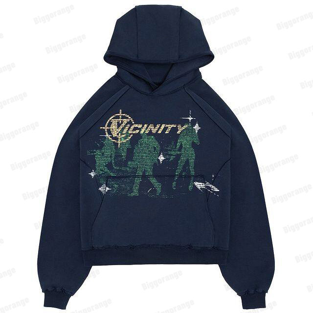 Sweater ins loose couple street hooded sweatshirt American Y2K retro letter print hoodie men and women Gothic print sweater new