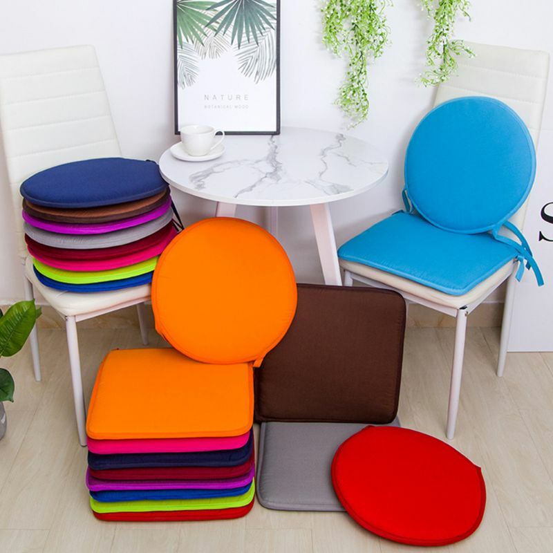 Almohadillas redondas de Color sólido para silla de jardín, cojín extraíble para asiento, taburete Bistro para exteriores, Patio, comedor en casa, 20 colores