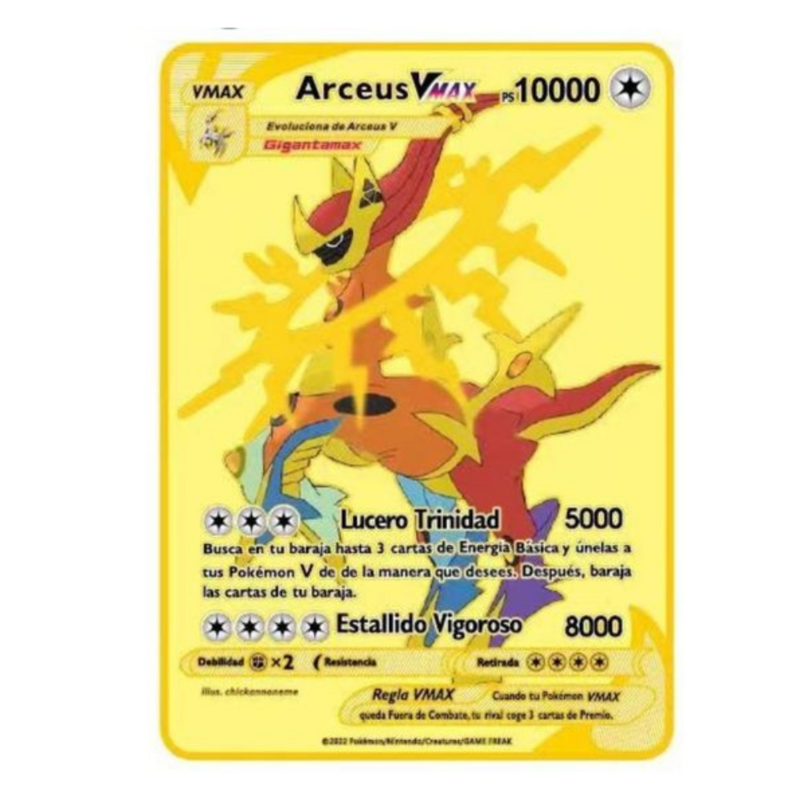 Cartes en métal Pokémon GX VMAX, 10000 points, édition limitée dorée Charizard, collection de jeux, cadeau pour enfants