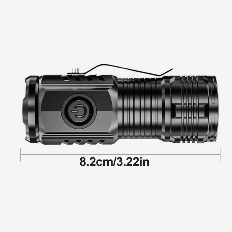 Three Eye Mini Flashlight Super Power Type-C Super Bright Flashlight Long-Range Powerful Flash Lights Portable Waterproof