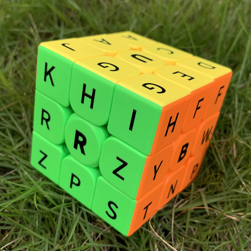 Cubo mágico con patrón de letras para niños y adultos, cubos profesionales de velocidad, rompecabezas, juguetes educativos