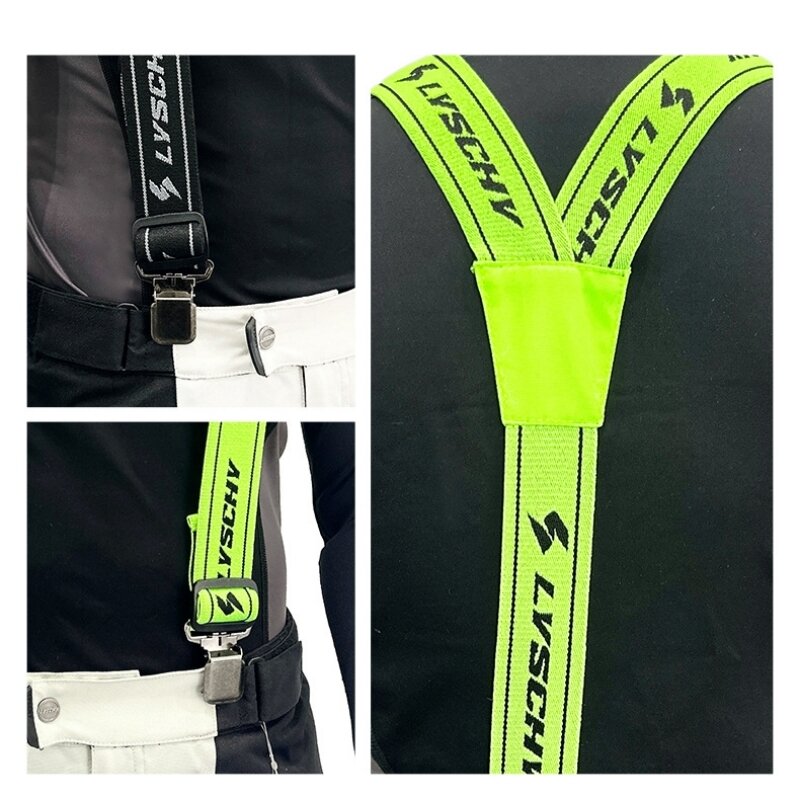 LYSCHY-Calça de montaria, estiramento alto, verde fluorescente, ajustável, calça de corrida, acessório clássico, suporte sling, LY-S01