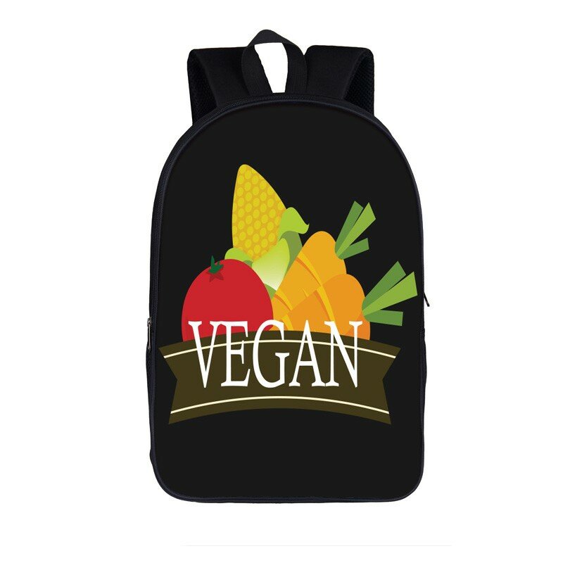 Вегетарианский рюкзак с фруктами для овощей для женщин и мужчин, дорожная сумка, детская школьная сумка для девочек и мальчиков, повседневный рюкзак, сумка для книг