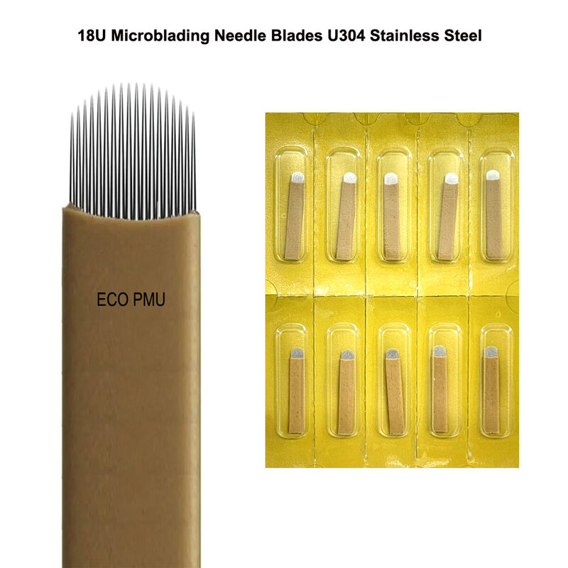 18U Microblading Sharpest 마스터 니들블레이드 U304, 스테인레스 스틸