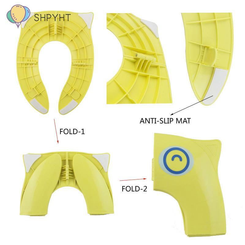 Baby Travel Folding Potty Seat Gasket Toddler Portable Toilet Training Mat Children Urinal Cushion Color Cartoon Toilet Covers
