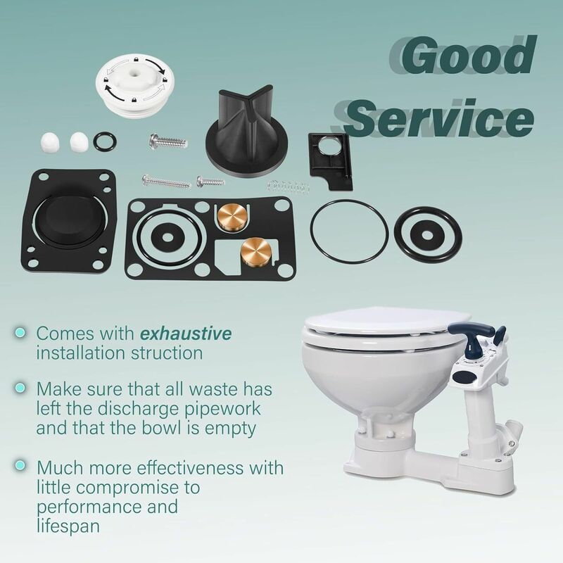 MX pengganti untuk Jabsco 29045-3000 Kit layanan Toilet Manual laut cocok untuk 29090-3 & 29120-3 seri Toilet (2008 untuk 2023)