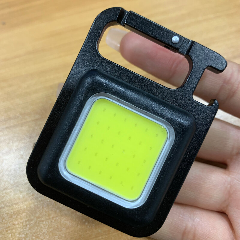 جيب صغير محمول USB قابلة للشحن مصباح يدوي COB ضوء العمل LED سلاسل المفاتيح للخارجية في حالات الطوارئ التخييم المفتاح الصيد